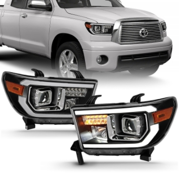 Picture of ANZO 2007-2014 Toyota Tundra Projector Light Bar H-L Black AmberLed High Beam Halogen Version