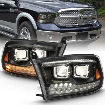 Picture of ANZO 2009-2018 Dodge Ram 1500 Projector H-L- Switchback Chrome Amber