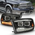 Picture of ANZO 2009-2018 Dodge Ram 1500 Projector H-L- Switchback Black Amber