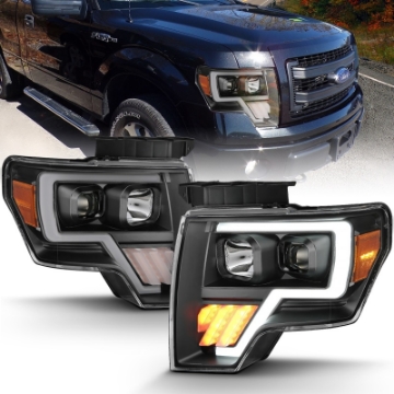 Picture of ANZO 2009-2014 Ford F-150 Projector Light Bar G4 H-L- Black Amber
