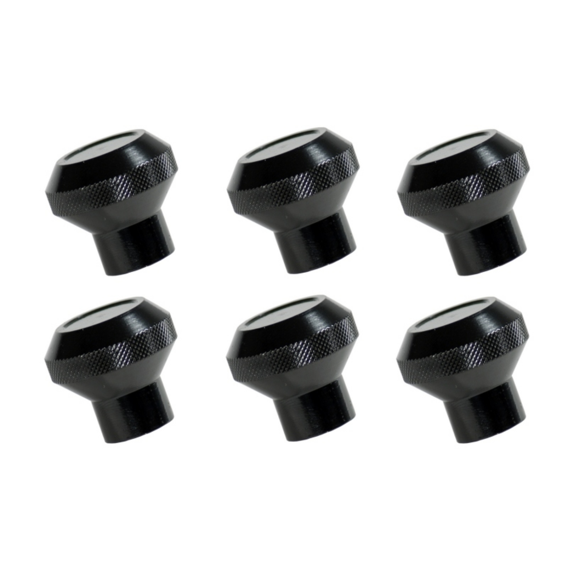 Picture of Rugged Ridge 76-86 Jeep CJ Black Billet Stainless Steel Dash Knob Set Billet