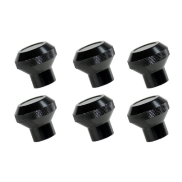 Picture of Rugged Ridge 76-86 Jeep CJ Black Billet Stainless Steel Dash Knob Set Billet