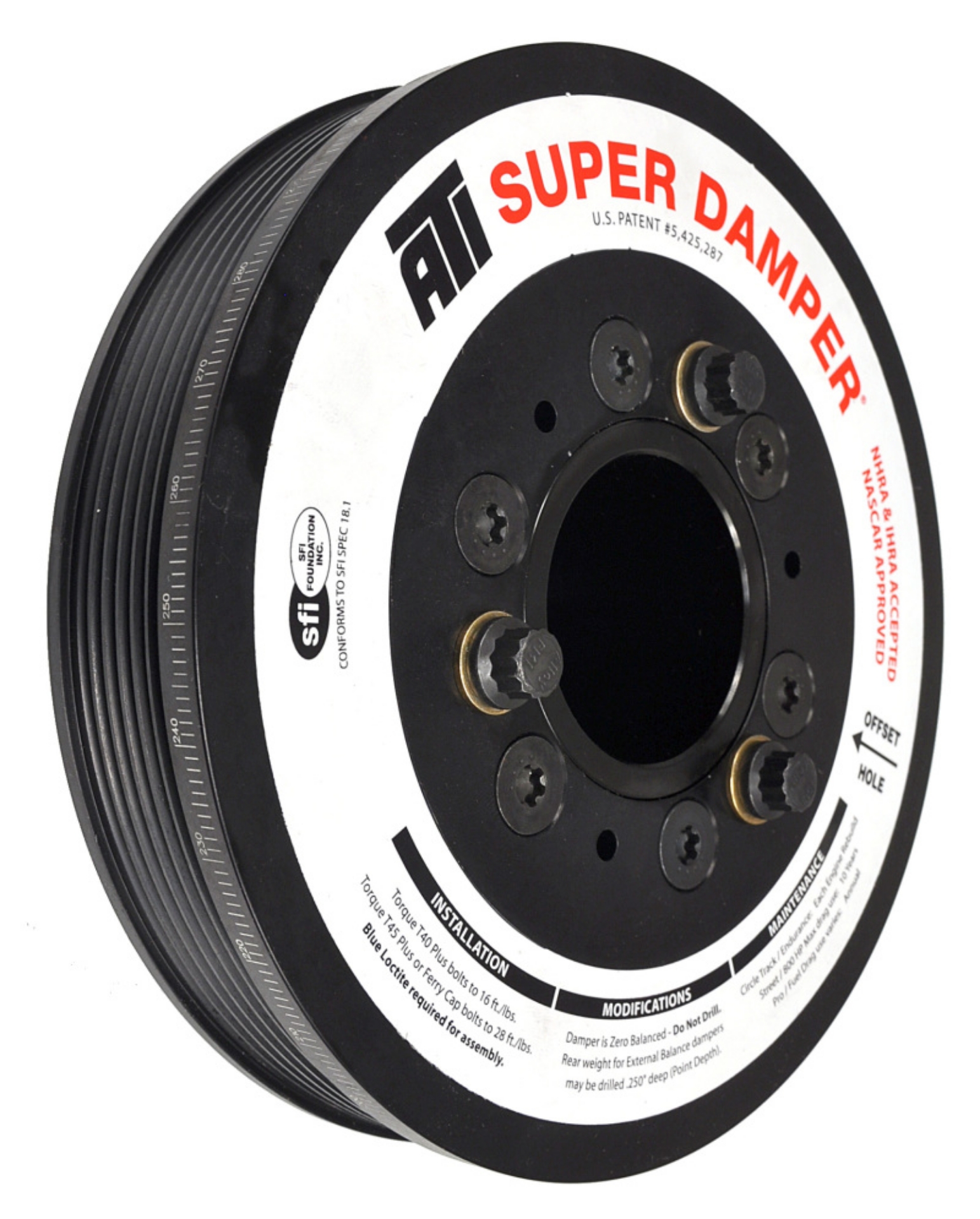 Picture of ATI Damper - 7-48in - Alum LW - 6 Grv - LS1-LS2 - F & V Body - No A-C - 3 Ring