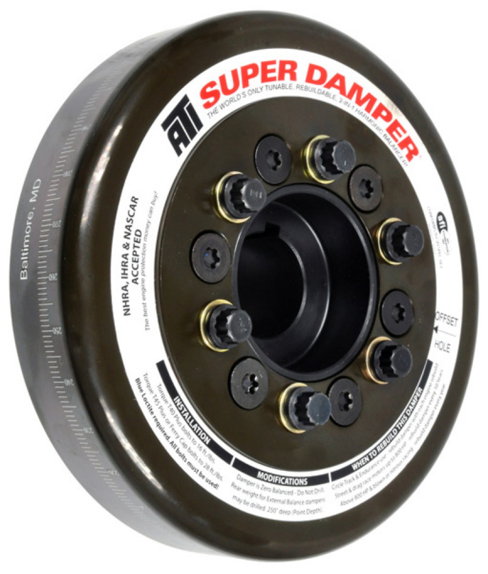 Picture of ATI Damper - 7-074in - Steel - Oliver Tractor - 6 Cyl - Chevy Front - 3 Ring - Diesel