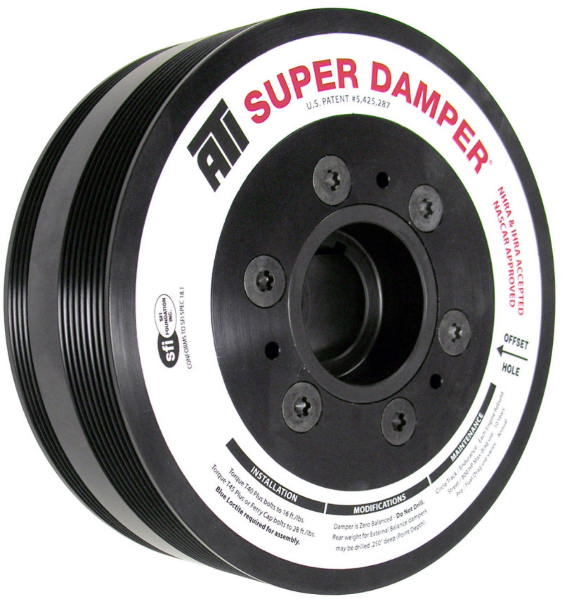 Picture of ATI Damper - 7-65in - Alum - 8 & 4 Grv - LS7 - Y Body Corvette - Gen 5 Z28 - LS3 - OEM Size - 2 Ring