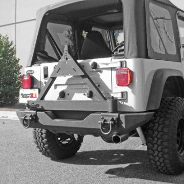 Picture of Rugged Ridge Tire Carrier XHD Rear Bumper 76-06 Jeep CJ - Jeep Wrangler