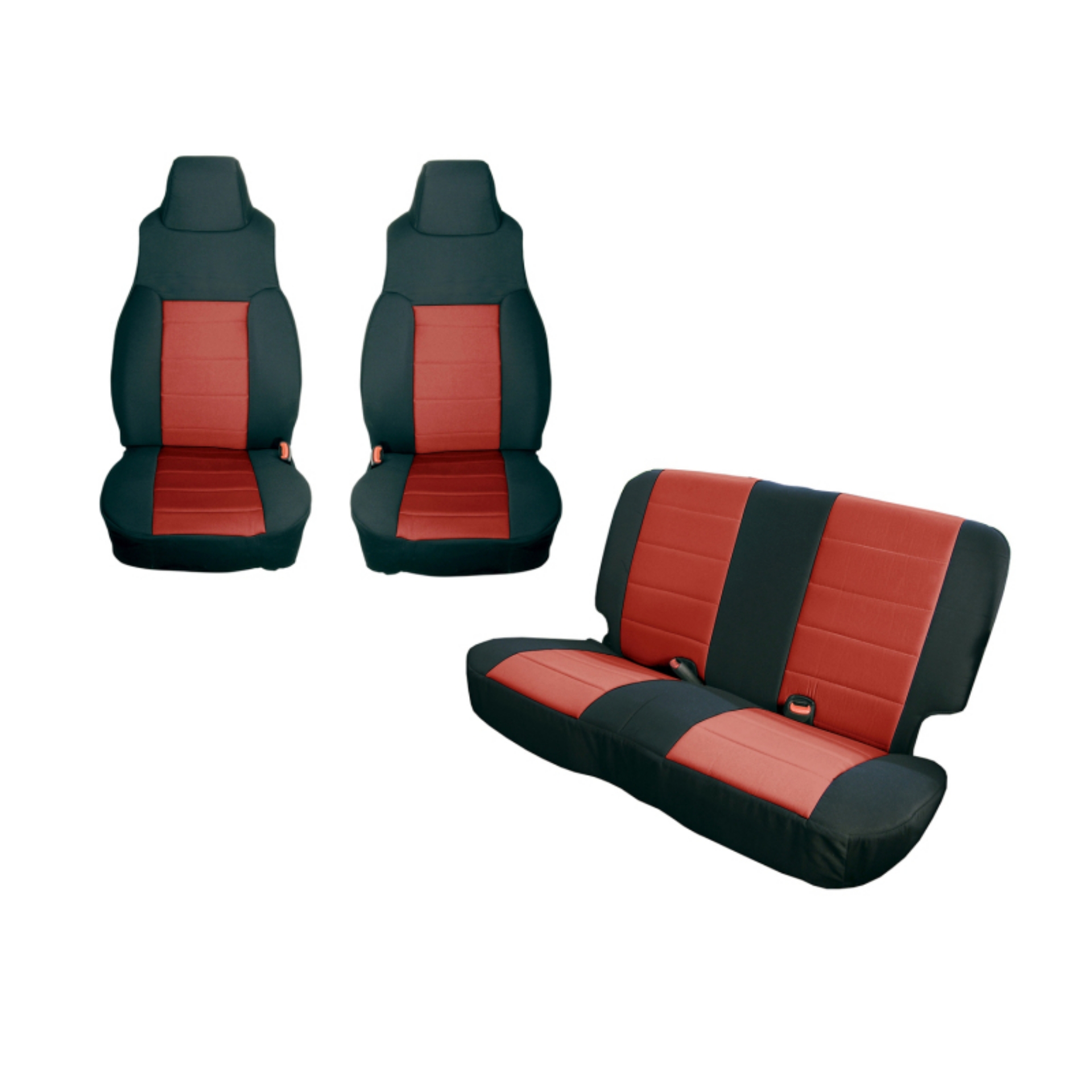 Picture of Rugged Ridge Seat Cover Kit Black-Red 97-02 Jeep Wrangler TJ