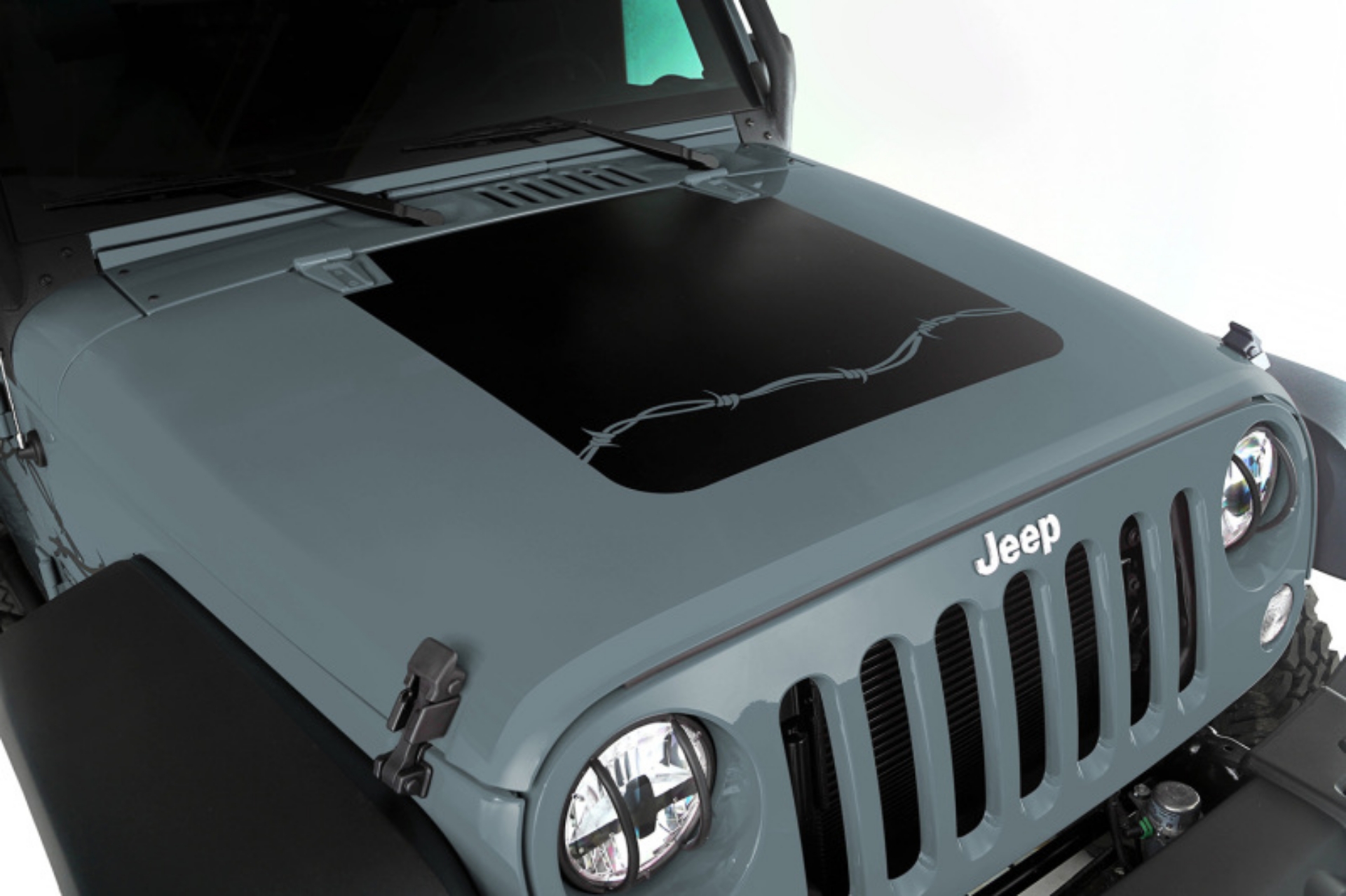 Picture of Rugged Ridge Hood Decal Barbed Wire 07-18 Jeep Wrangler