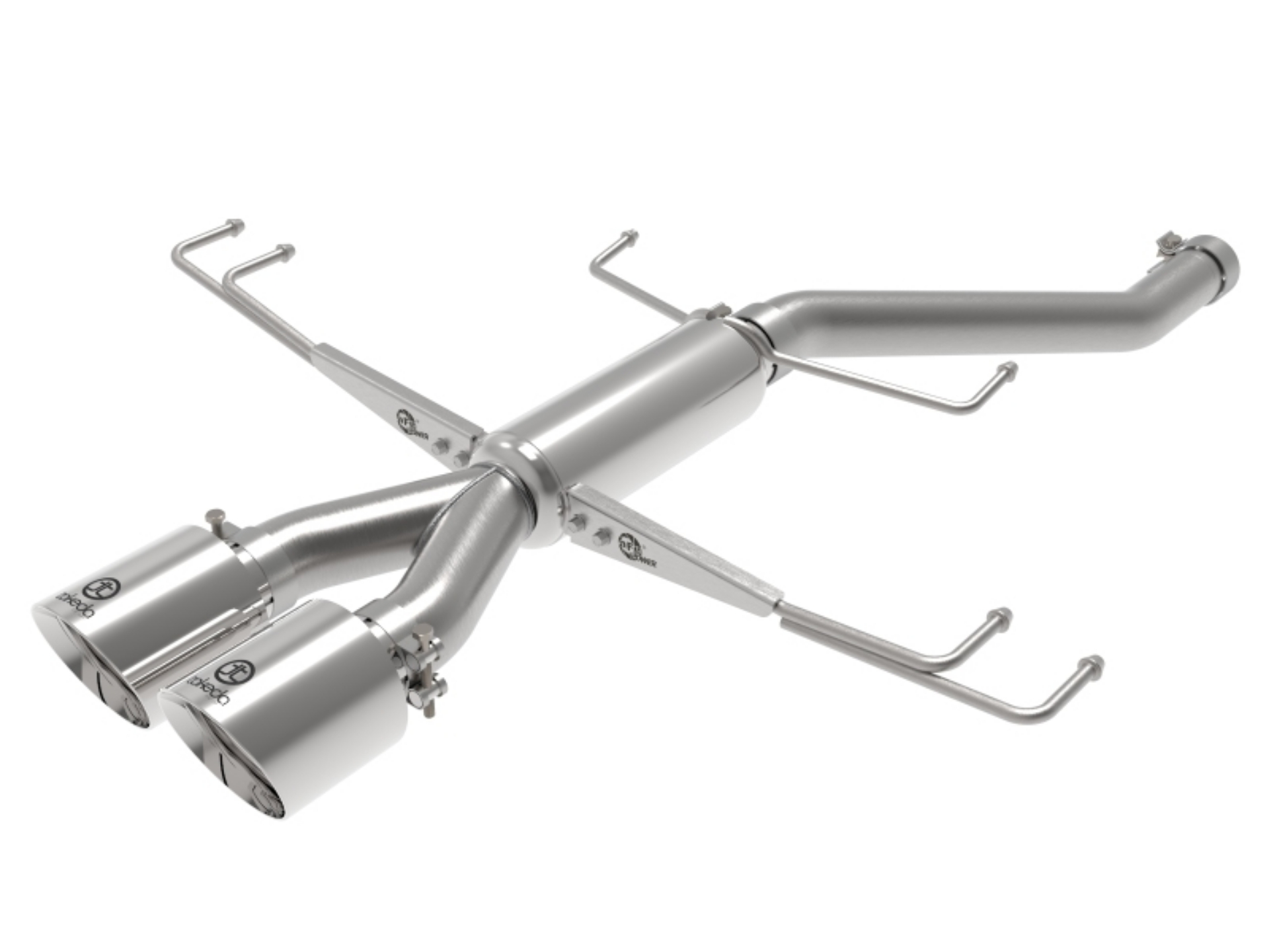 Picture of aFe Takeda 2-5in 304SS Axle-Back Exhaust System 17-19 Honda Civic Type R L4-2-0L t - Polished Tip
