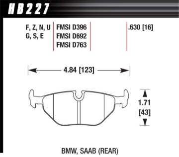 Picture of Hawk 92-98 BMW 318i DTC-30 Race Rear Brake Pads