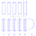 Picture of King Ford 281 4-6L SOHC 16V Size -025 Crankshaft Main Bearings Set of 5