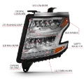 Picture of ANZO 15-20 Chevy Tahoe-Suburban LED Light Bar Style Headlights w-Sequential Chrome w-Amber