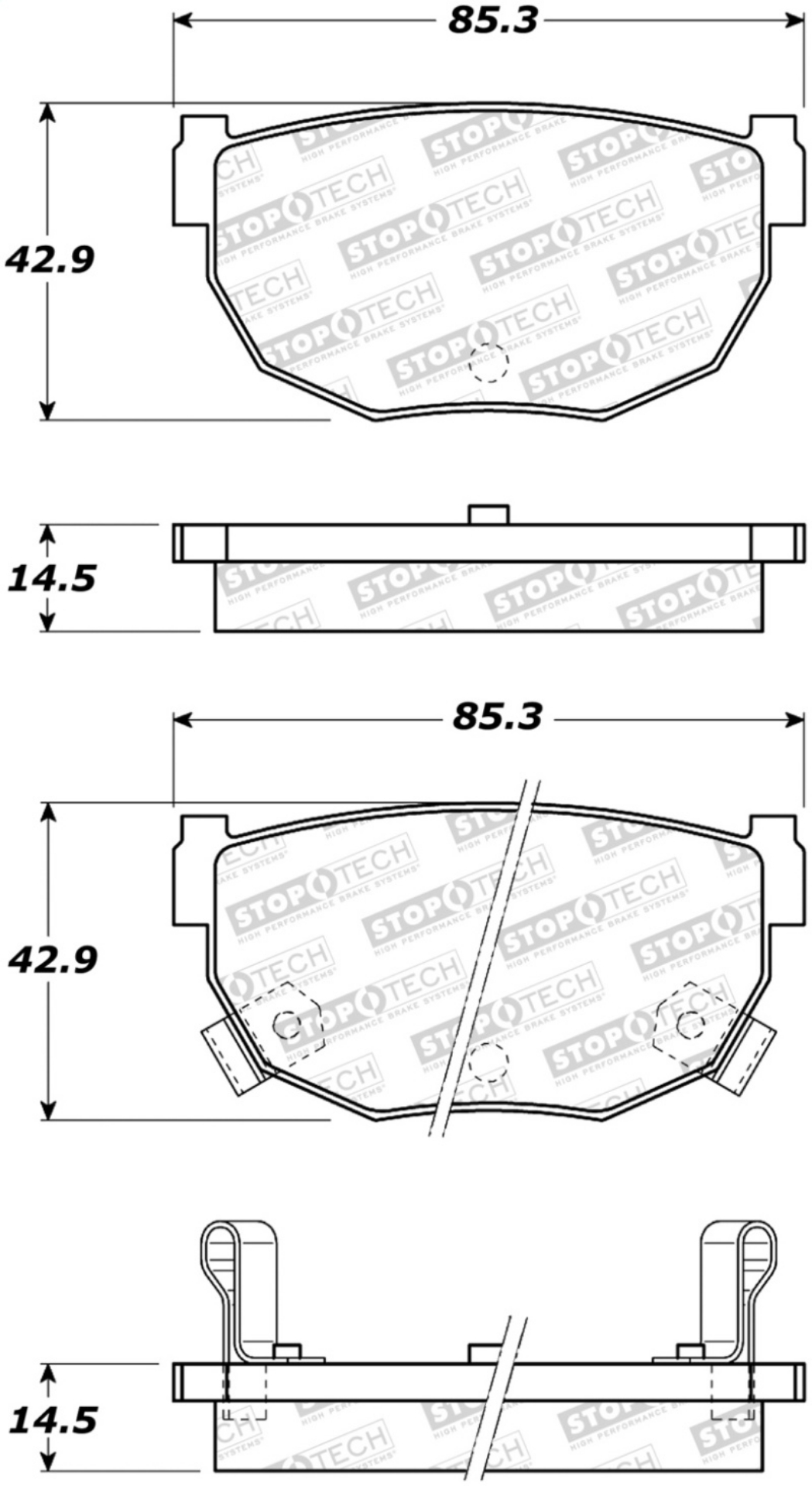 Picture of StopTech 87-89 Nissan 300ZX Sport Performance Rear Brake Pads