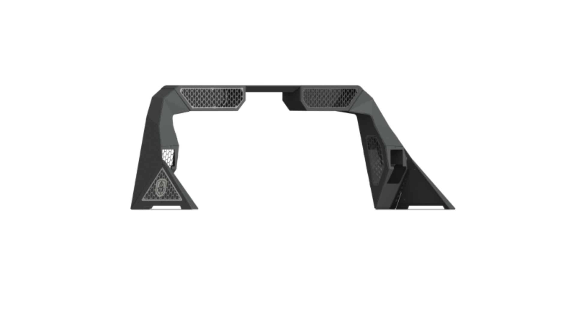 Picture of Road Armor 10-19 Dodge 1500 iD Headache Rack w-Bedrail Pod-Dual 10in Pod-Brake Lamp Relief-Hyve -Raw