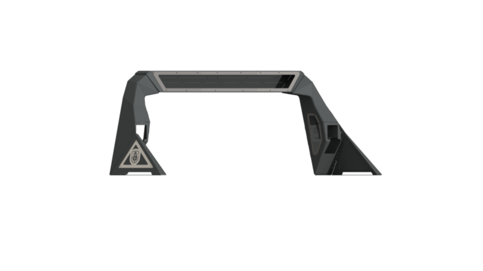 Picture of Road Armor 99-20 Ford F-250 iD Headache Rack w-Bedrail Pods- 40in Center Light Pod-Ring - Raw