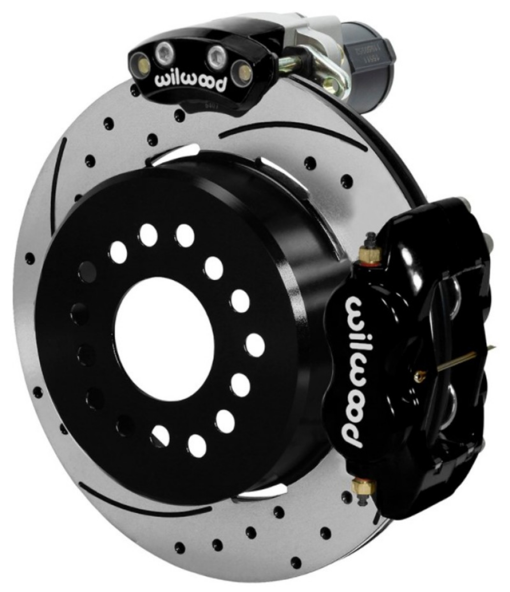Picture of Wilwood Forged Dynalite Rear Electronic Parking Brake Kit - Black Powder Coat Caliper - D-S Rotor