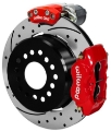 Picture of Wilwood Forged Dynalite Rear Electronic Parking Brake Kit - Red Powder Coat Caliper - D-S Rotor
