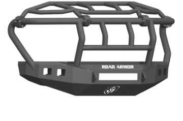 Picture of Road Armor 17-20 Ford F-250 Stealth Wide Fender Flare Front Bumper w-Intimidator Guard - Tex Blk
