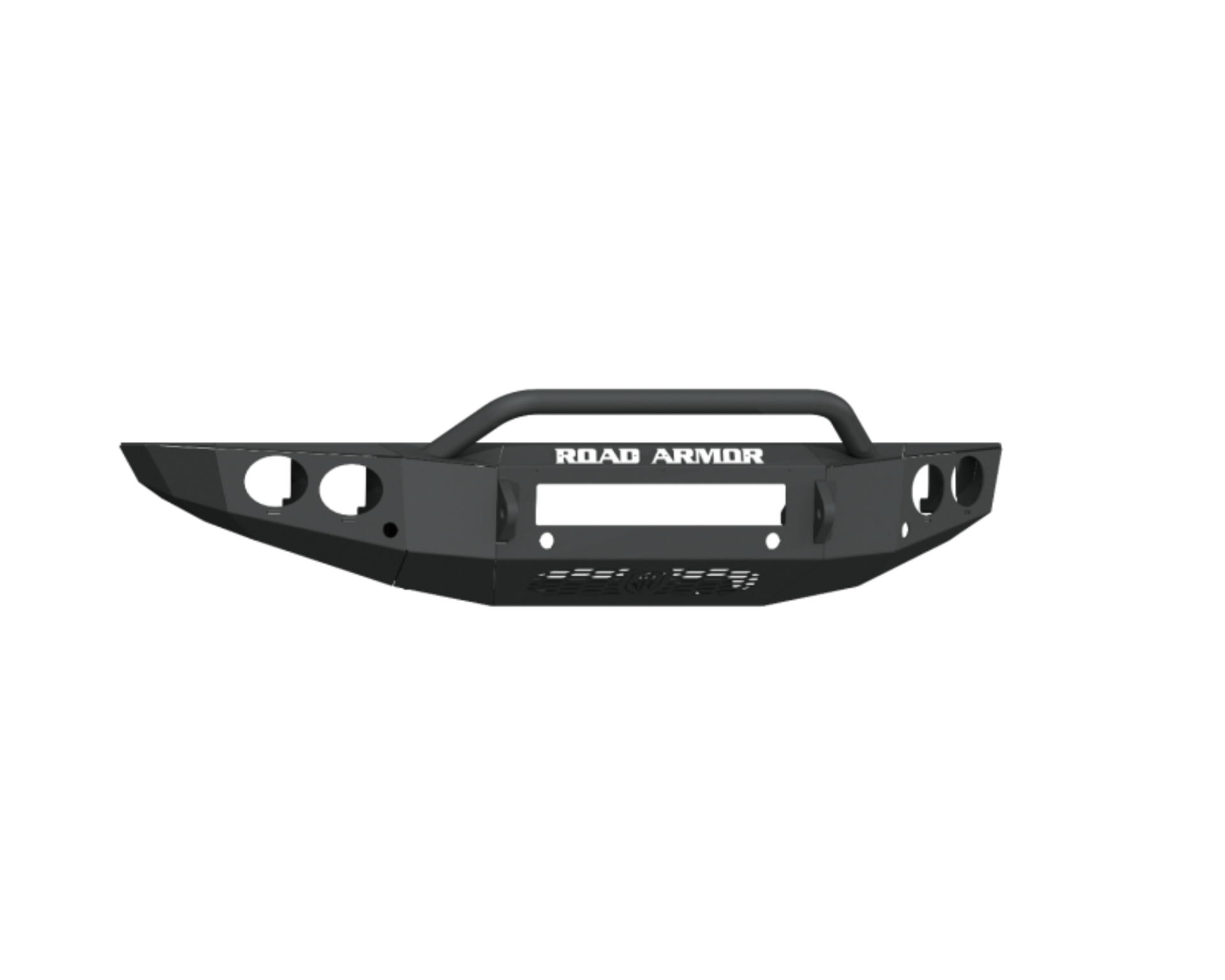Picture of Road Armor 19-20 Ford Ranger Stealth Front Bumper w-Round Light Pods-Pre-Runner Guard - Tex Blk