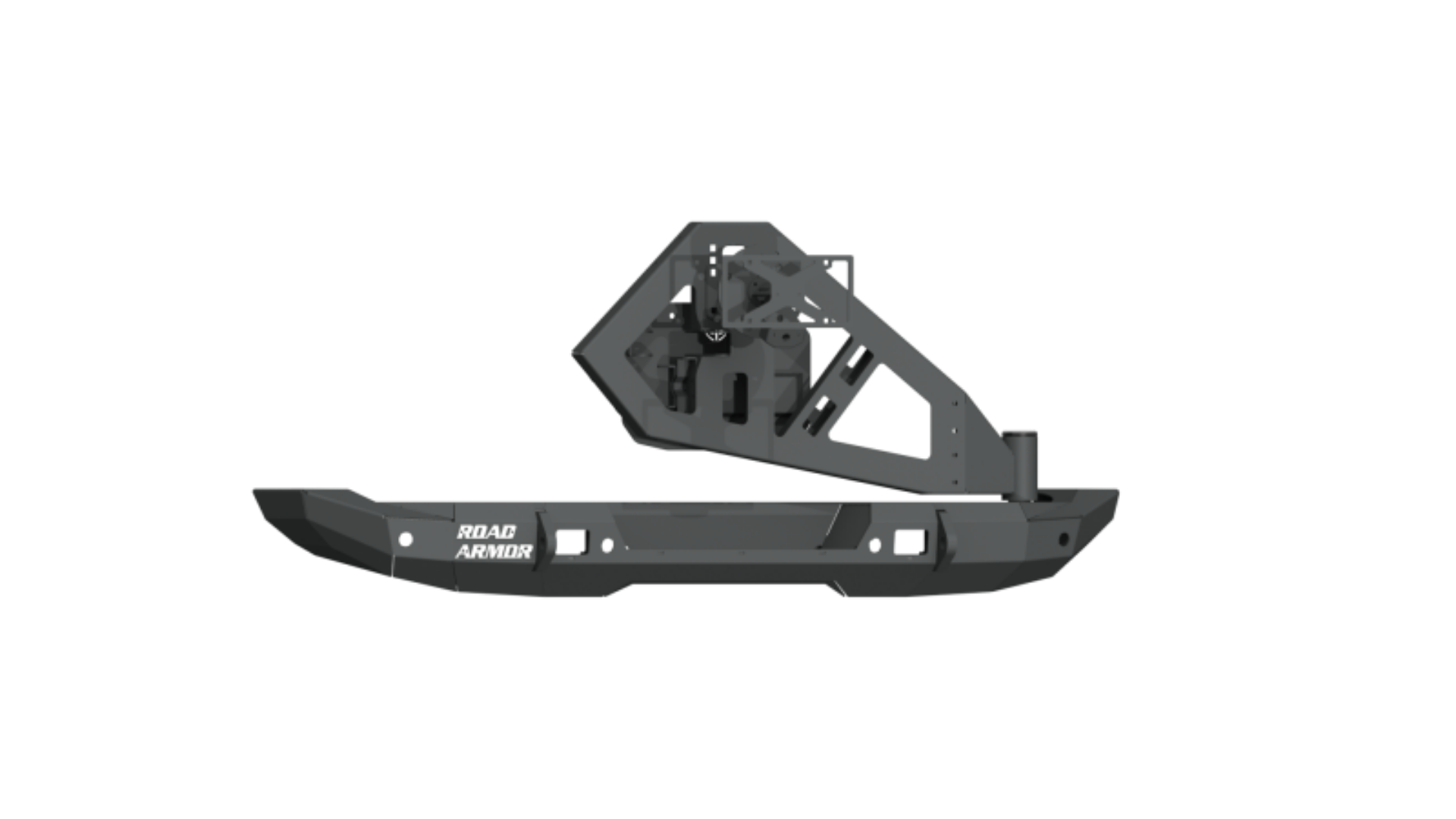 Picture of Road Armor 18-20 Jeep Wrangler JL Stealth Rear Bumper Full Width w-Tire Carrier Assembly - Tex Blk