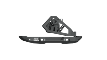Picture of Road Armor 18-20 Jeep Wrangler JL Stealth Rear Bumper Full Width w-Tire Carrier Assembly - Tex Blk