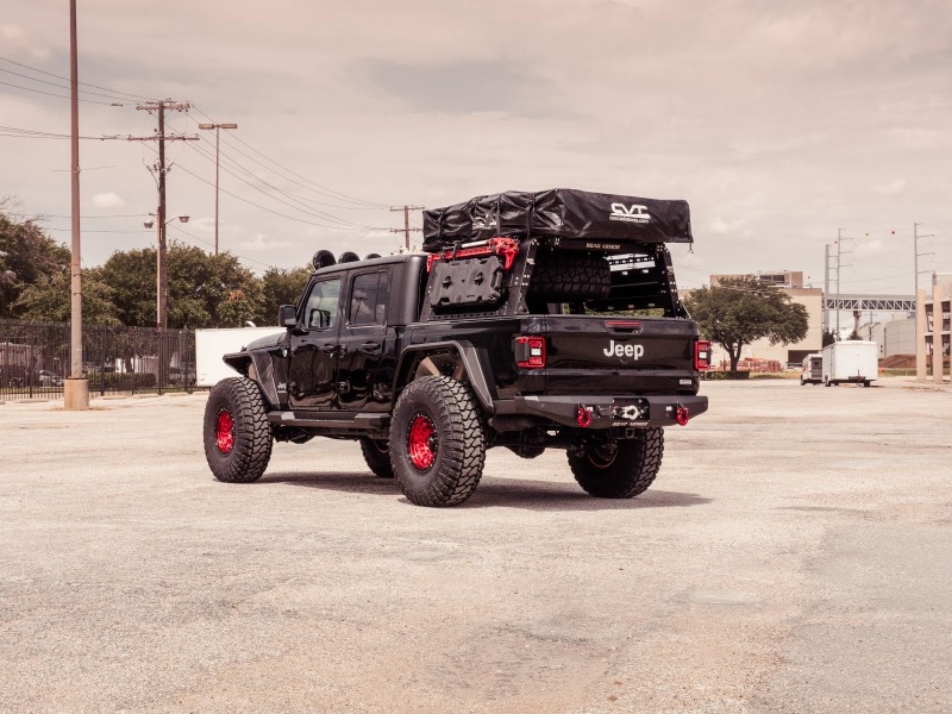 Picture of Road Armor 2020 Jeep Gladiator JT Stealth Rear Winch Bumper for 9500lb Remote Winch - Tex Blk