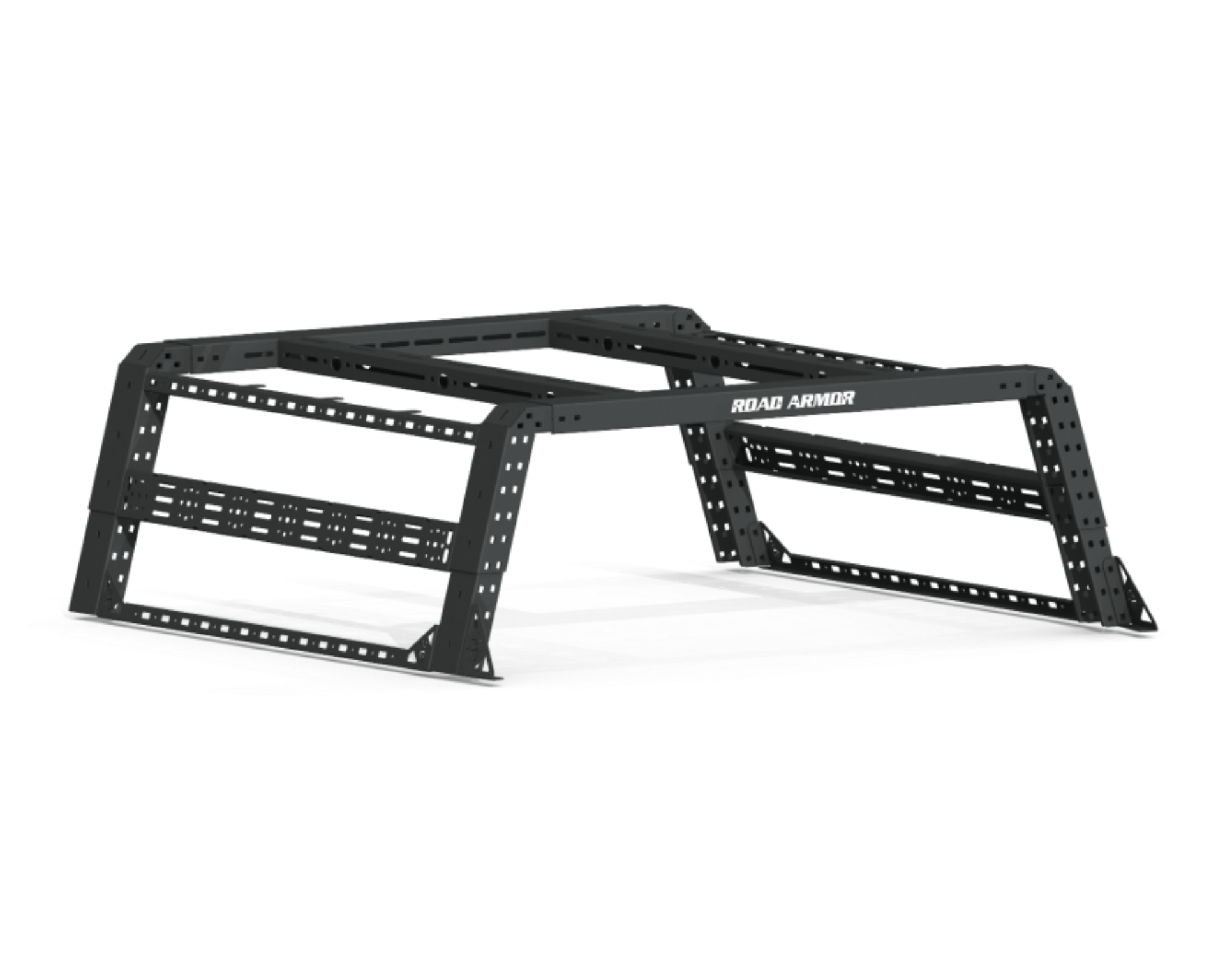 Picture of Road Armor Universal 6-1-2ft Beds TRECK Adj Bed Rack w-Strap-Rails - Tex Blk w-o Brackets