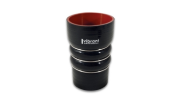 Picture of Vibrant Silicone Coupling 4 Ply Aramid CAC Hose 3in x 3-5in Inlet-Outlet - Black