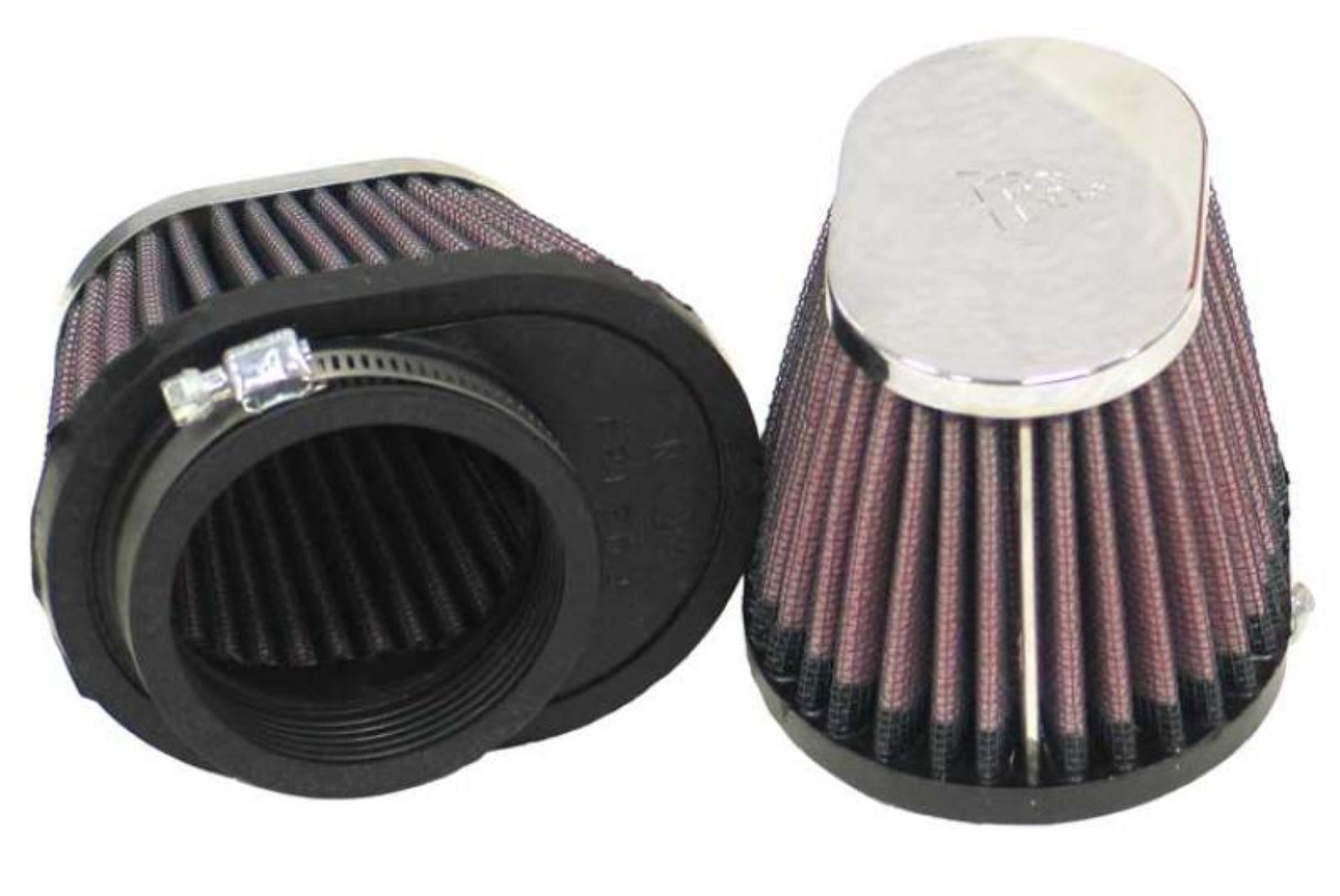 Picture of K&N Universal Chrome Filter 2 1-8in FLG - 4in x 3in Bottom - 2in Top - 2 3-4in Height 2 Per Box