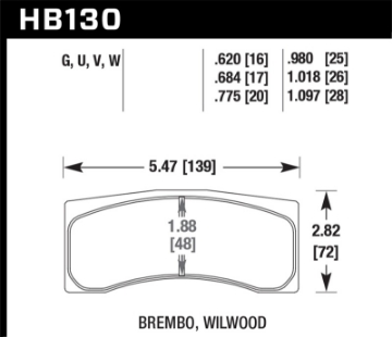 Picture of Hawk DTC-50 Alcon 20mm Race Brake Pads