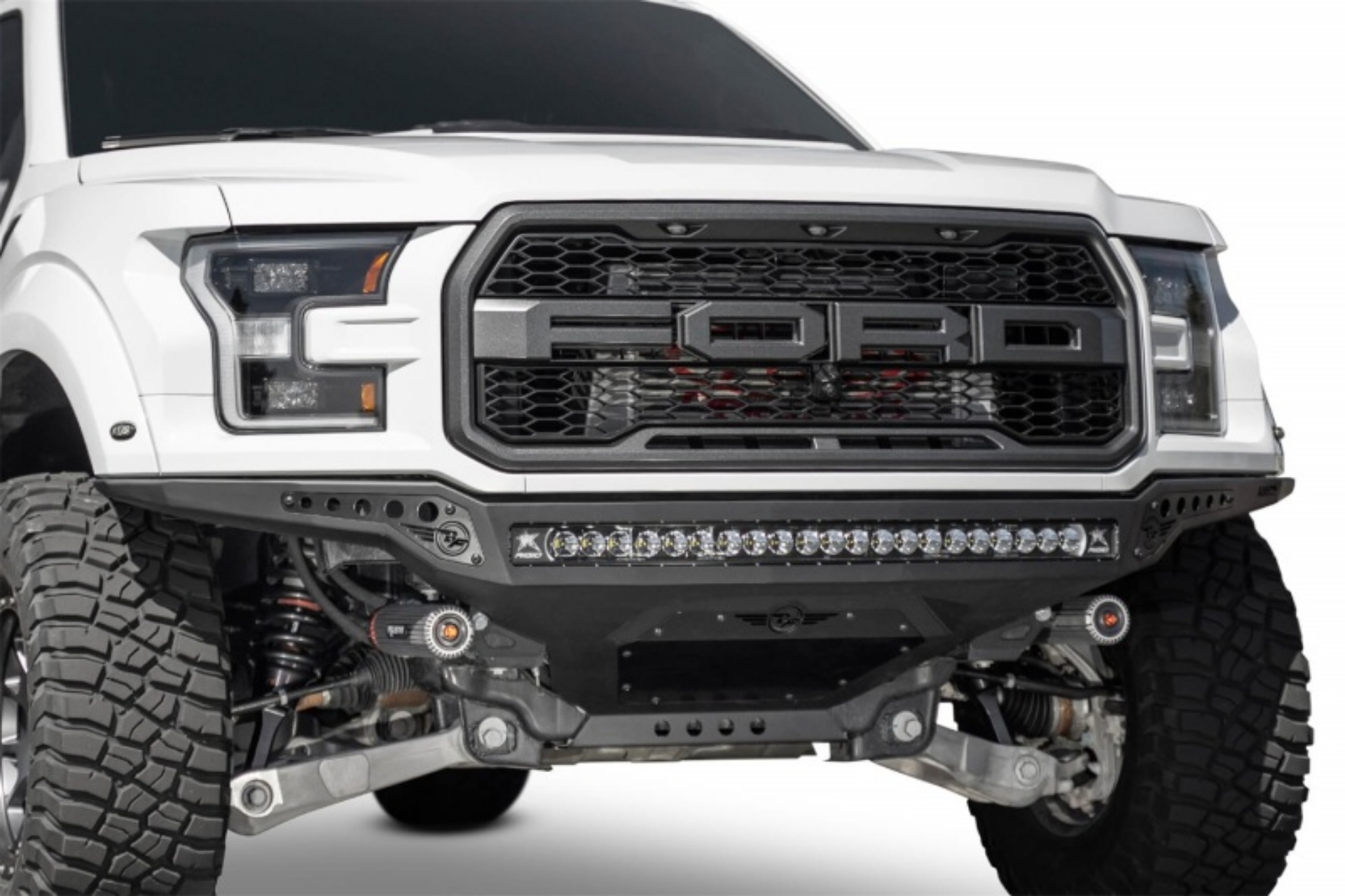 Picture of Addictive Desert Designs 17-20 Ford F-150 Raptor Rock Fighter Frame Cut Front Bumper