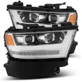 Picture of AlphaRex 19-20 Dodge Ram 1500 LUXX LED Proj Headlights Plank Chrome w-Activ Light-Seq Signal-DRL