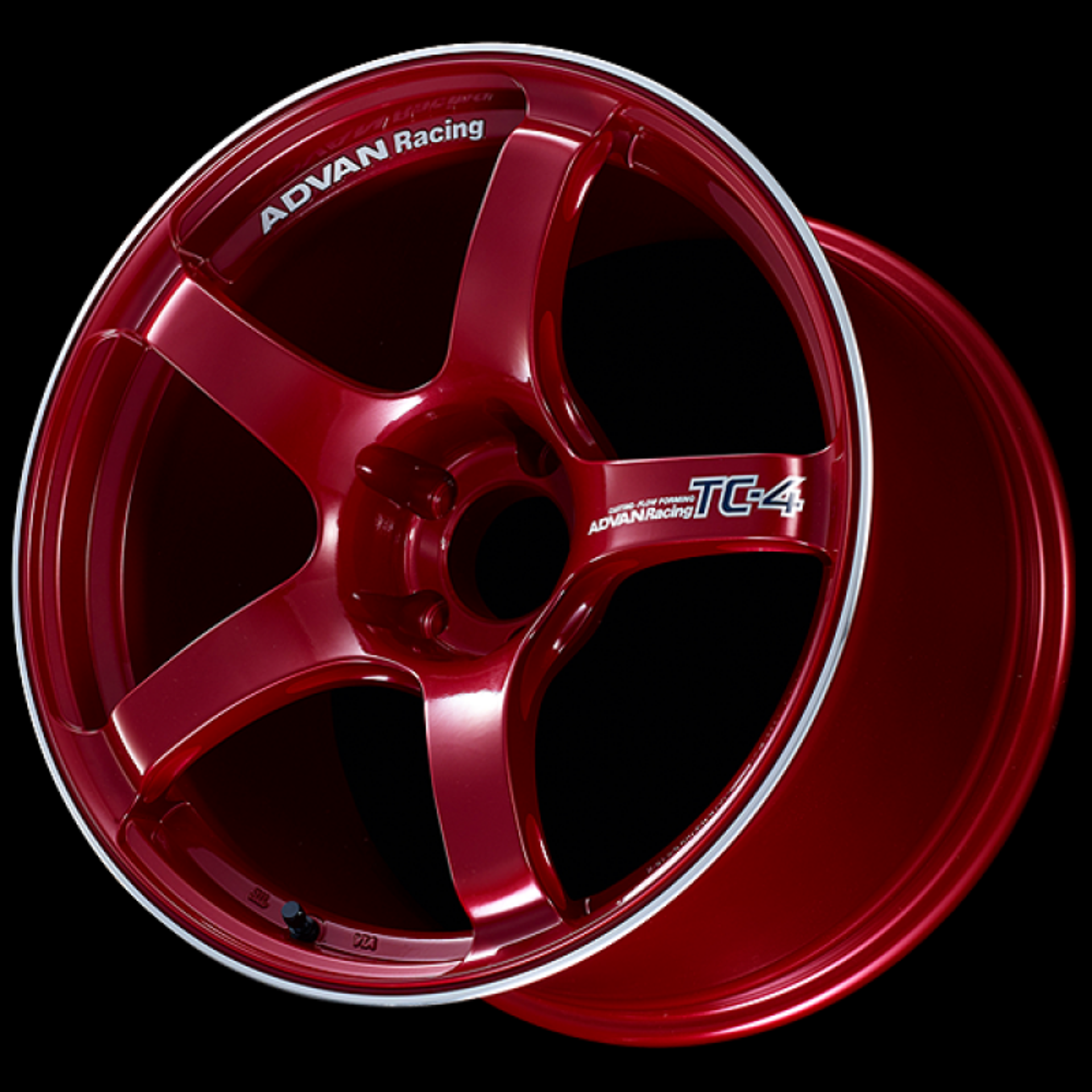 Picture of Advan TC4 18x10 +25 5-114-3 Racing Candy Red and Ring Wheel