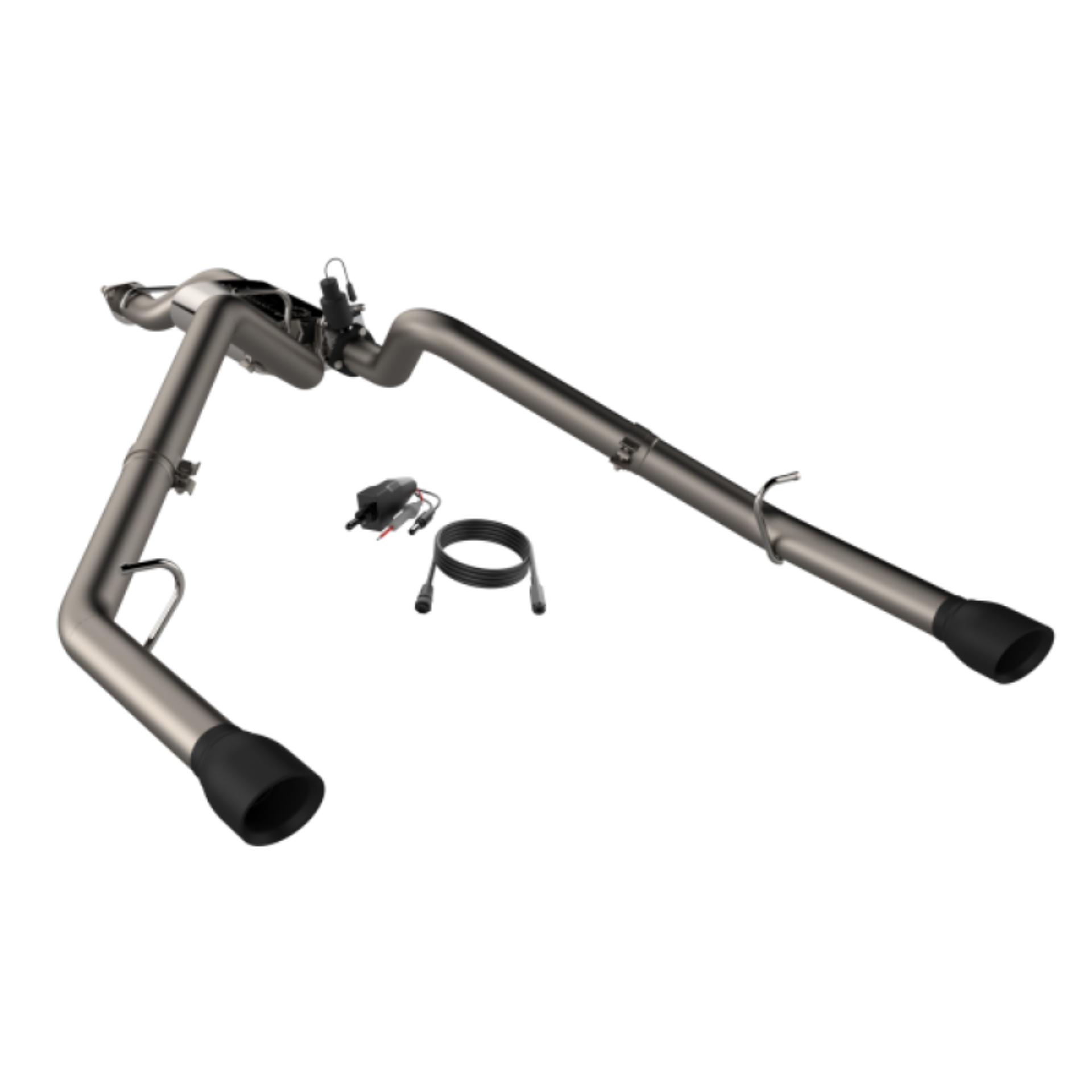 Picture of 2019-2024 Ram 1500 QTP Screamer Split Rear Exit Cat Back Black Tips