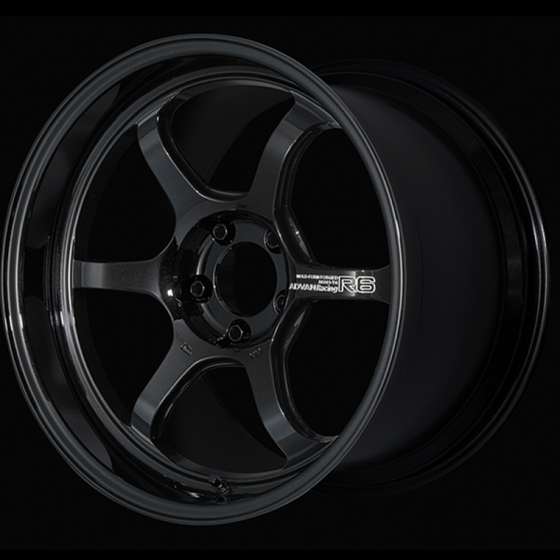 Picture of Advan R6 18x10-0 +24 5-114-3 Racing Titanium Black Wheel