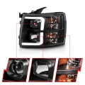 Picture of ANZO 07-13 Chevrolet Silverado 3500 Projector Headlights - Black Amber