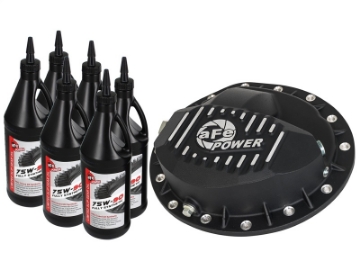 Picture of AFE Rear Differential Cover Black w-Machined Fins Nissan Titan XD 16-19 - w-Oil