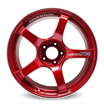 Picture of Advan TC4 17x7-5 +40 4-100 Racing Candy Red & Ring Wheel