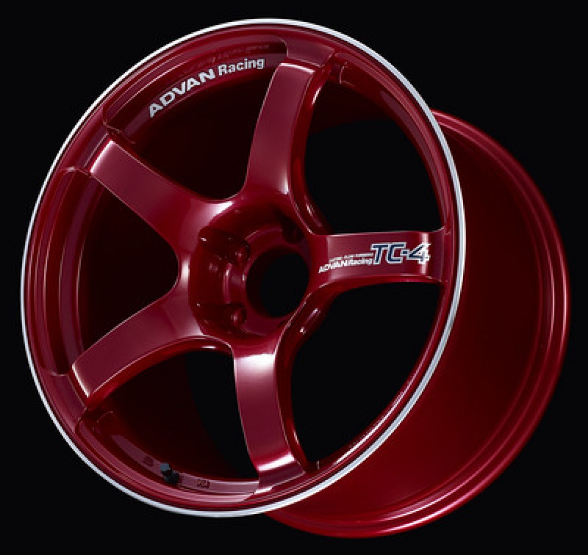 Picture of Advan TC4 17x7-5 +48 5-112 Racing Candy Red & Ring Wheel