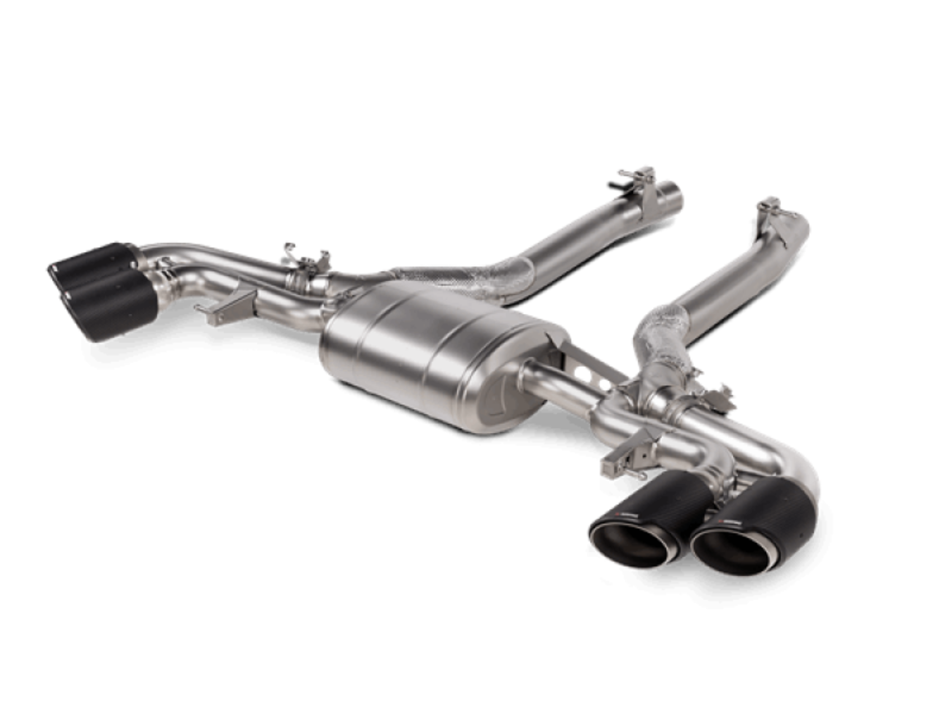 Picture of Akrapovic 2020-23 BMW X5M F95-X6M F96 Slip-On Line Titanium w-Carbon Fiber Titanium Tips