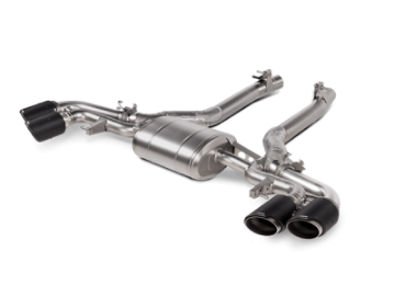 Picture of Akrapovic 2020-23 BMW X5M F95-X6M F96 Slip-On Line Titanium w-Carbon Fiber Titanium Tips