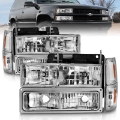 Picture of ANZO 88-98 Chevrolet C1500 Crystal Headlights Chrome w- Signal and Side Marker Lights