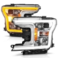 Picture of ANZO 2018-2020 Ford F-150 Projector Headlight w-Plank Style Switchback Chrome Housing