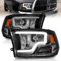 Picture of ANZO 2009-2018 Dodge Ram 1500 Crystal Headlights w- Light Bar Black Housing