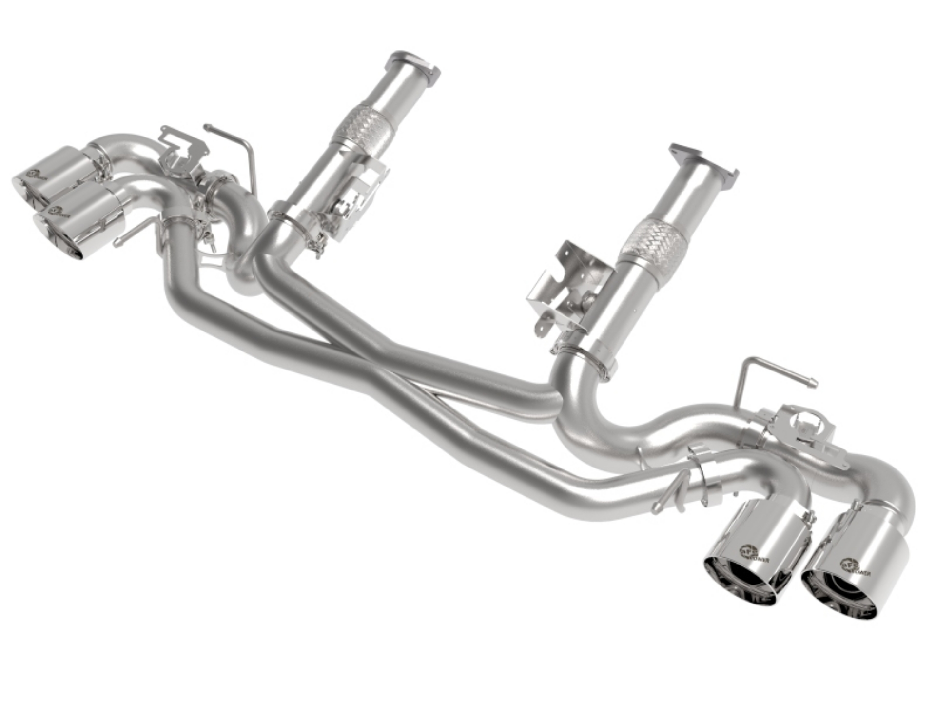 Picture of AFe MACH Force-Xp 304 Stainless Steel Cat-Back Exhaust Polished 2020 Chevrolet Corvette C8
