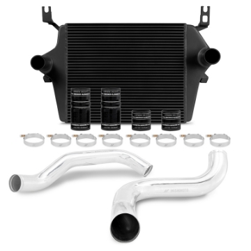 Picture of Mishimoto 99-03 Ford 7-3L Powerstroke PSD Black Intercooler Kit w- Polished Pipes
