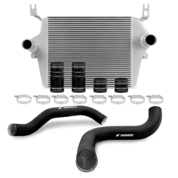 Picture of Mishimoto 99-03 Ford 7-3L Powerstroke PSD Silver Intercooler Kit w- Black Pipes