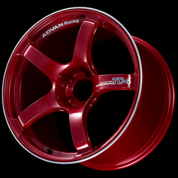 Picture of Advan TC4 18x9 +25 5-114-3 Racing Candy Red and Ring Wheel