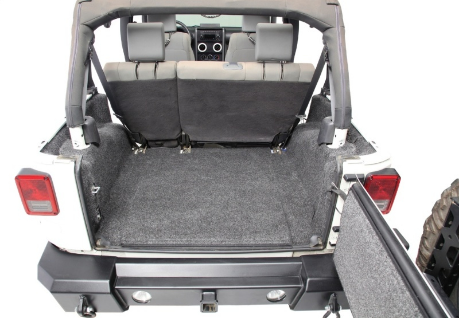 Picture of BedRug 07-10 Jeep JK 2Dr Rear 5pc Cargo Kit Incl Tailgate & Tub Liner