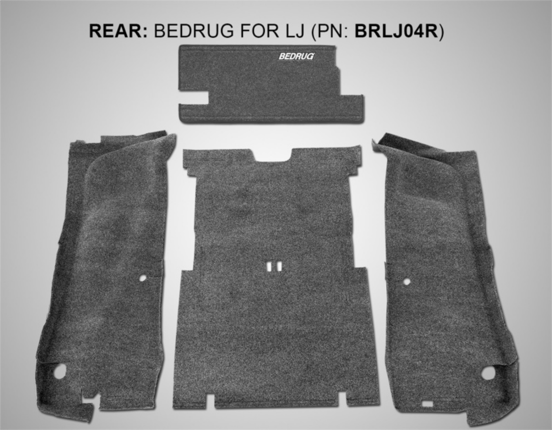 Picture of BedRug 03-06 Jeep LJ Unlimited Rear 4pc Cargo Kit Incl Tailgate & Tub Liner